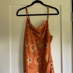 Orange Floral Slip Dress